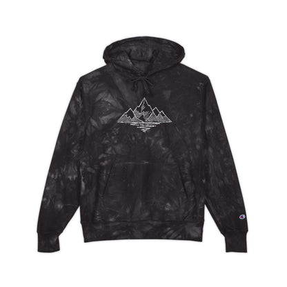 Tie-Dye Mountain Embroidered Hoodie — Mountain Scribble