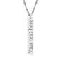 Engraved Vertical Bar Necklace — Personalized Name/Message Pendant