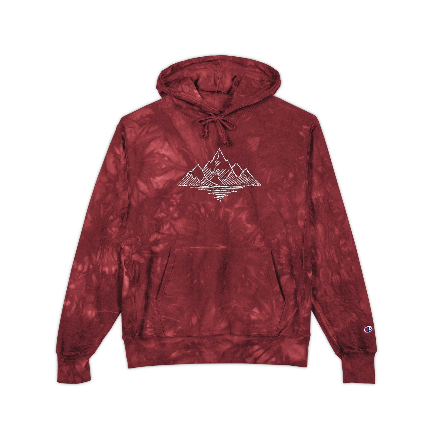 Tie-Dye Mountain Embroidered Hoodie — Mountain Scribble