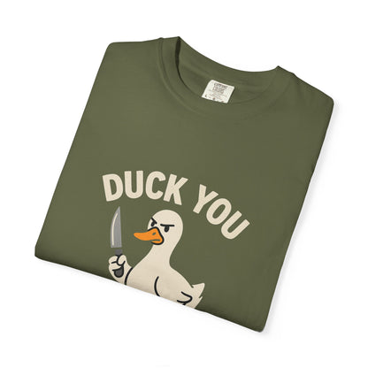 Quirky Duck Humor T-shirt, Funny Graphic Tee, Unisex Gift, Casual Wear, Birthday Shirt, Duck You Design