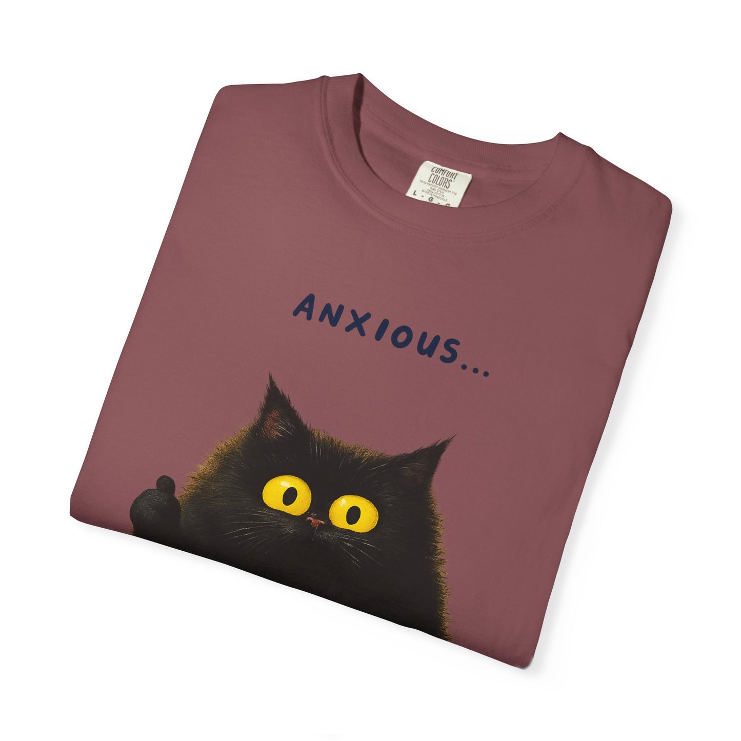 Whimsical Cat Tee - Anxious But Managing T-shirt, Cute Graphic Tee, Animal Lover Gift, Mental Health Awareness, Cozy Casual Wear