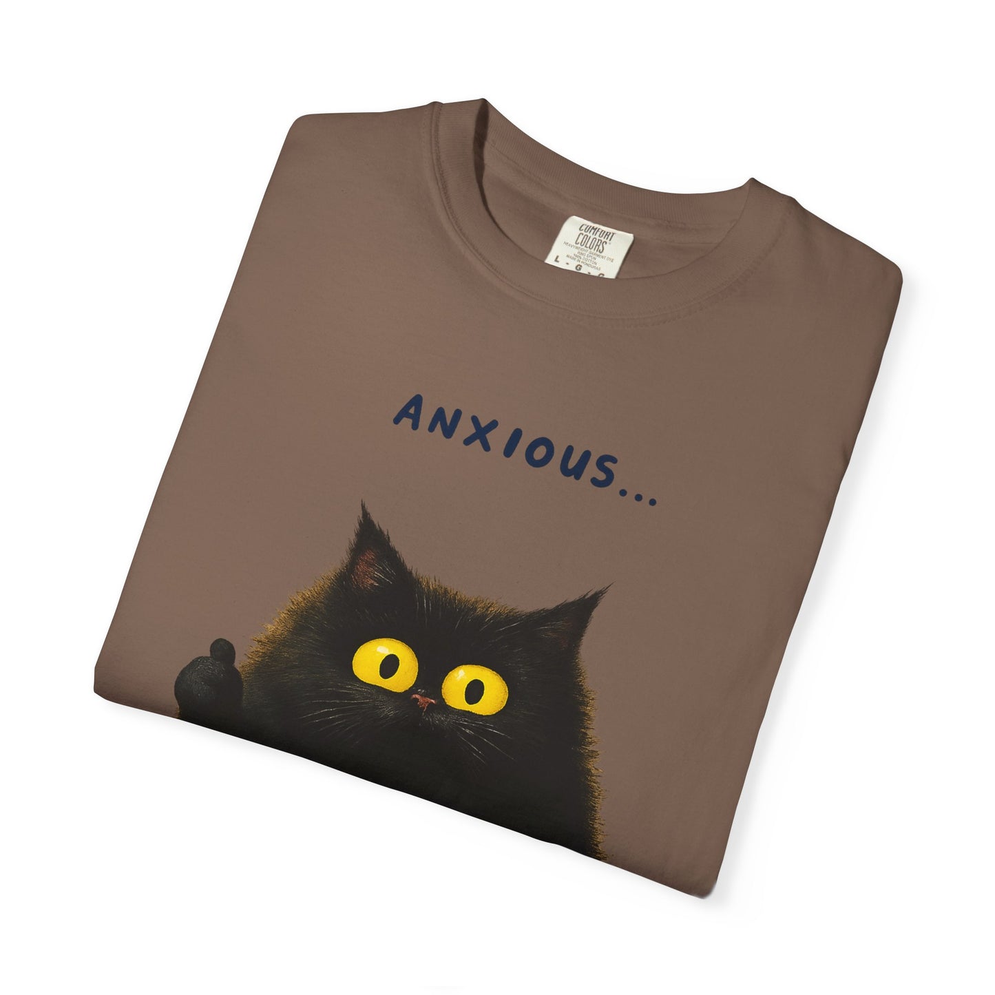 Whimsical Cat Tee - Anxious But Managing T-shirt, Cute Graphic Tee, Animal Lover Gift, Mental Health Awareness, Cozy Casual Wear
