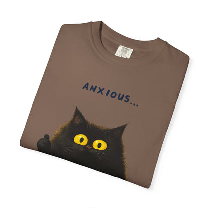 Whimsical Cat Tee - Anxious But Managing T-shirt, Cute Graphic Tee, Animal Lover Gift, Mental Health Awareness, Cozy Casual Wear