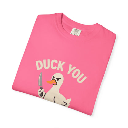 Quirky Duck Humor T-shirt, Funny Graphic Tee, Unisex Gift, Casual Wear, Birthday Shirt, Duck You Design