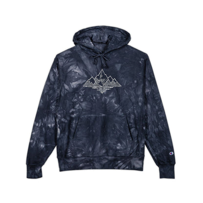 Tie-Dye Mountain Embroidered Hoodie — Mountain Scribble