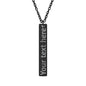 Engraved Vertical Bar Necklace — Personalized Name/Message Pendant