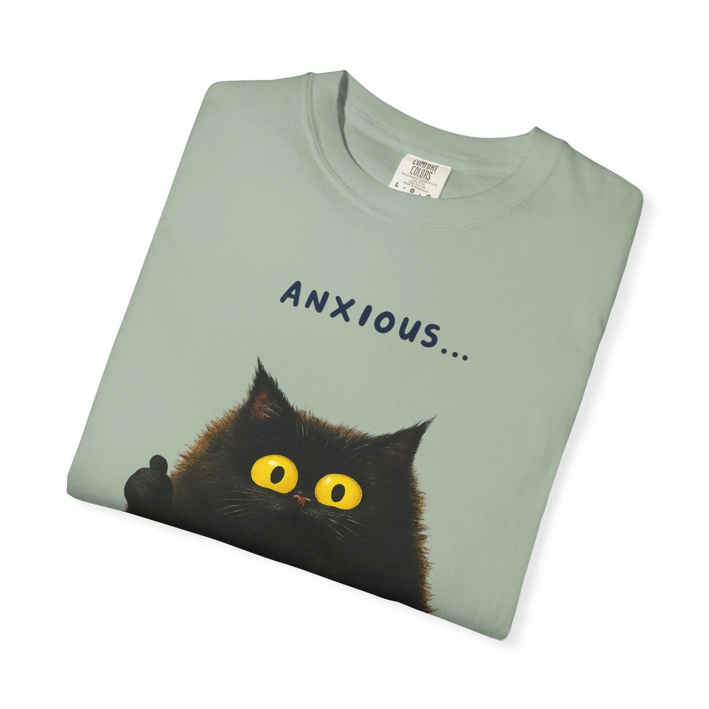 Whimsical Cat Tee - Anxious But Managing T-shirt, Cute Graphic Tee, Animal Lover Gift, Mental Health Awareness, Cozy Casual Wear