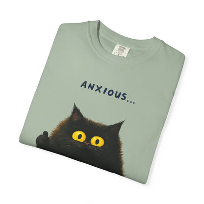 Whimsical Cat Tee - Anxious But Managing T-shirt, Cute Graphic Tee, Animal Lover Gift, Mental Health Awareness, Cozy Casual Wear