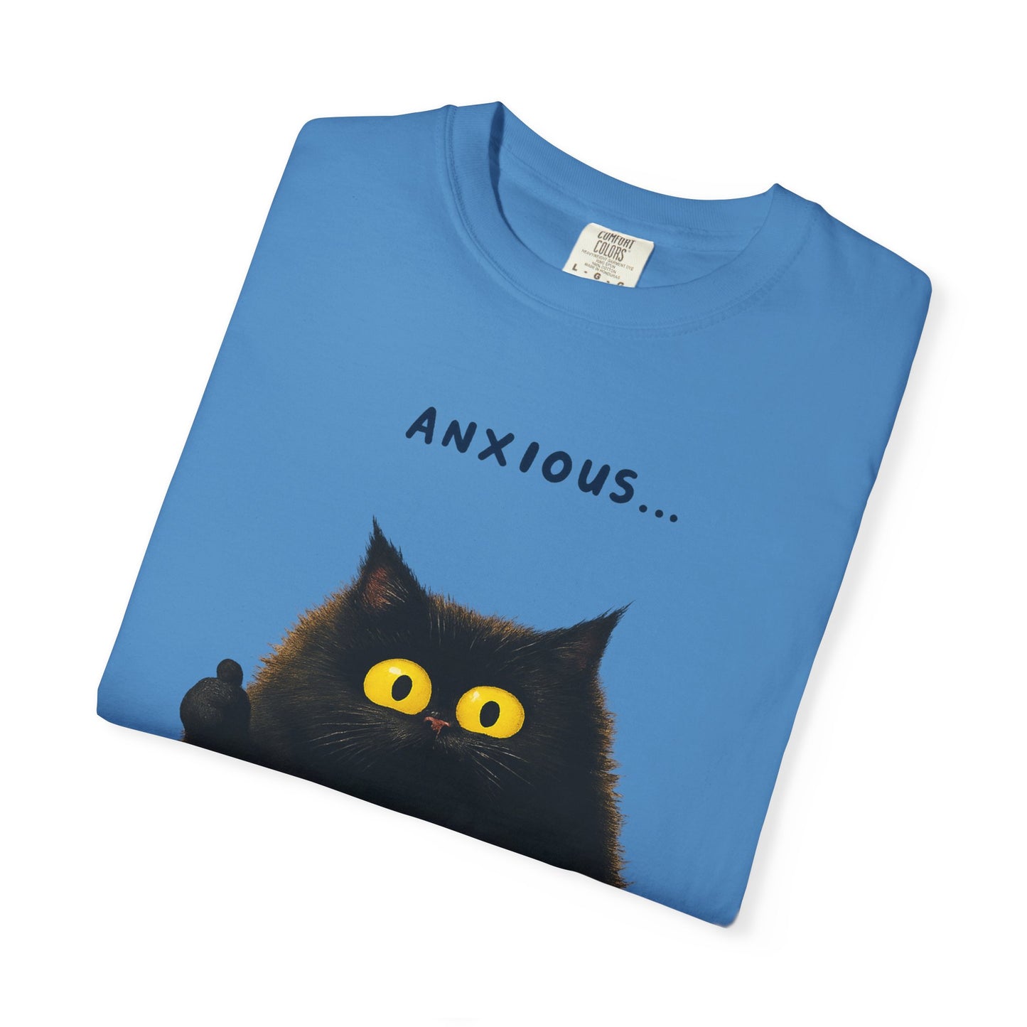 Whimsical Cat Tee - Anxious But Managing T-shirt, Cute Graphic Tee, Animal Lover Gift, Mental Health Awareness, Cozy Casual Wear