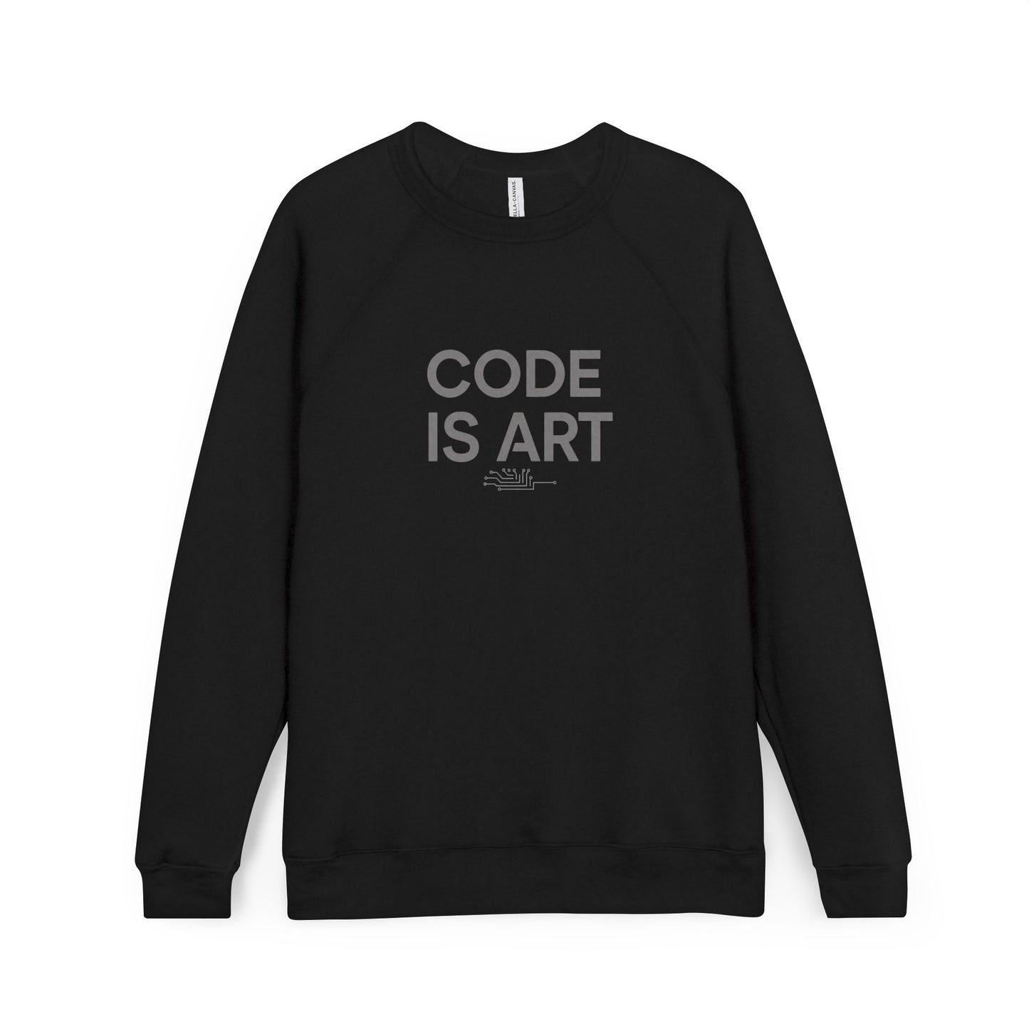 Code Is Art Raglan Sweatshirt — Programmer Graphic Crewneck