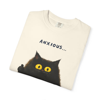 Whimsical Cat Tee - Anxious But Managing T-shirt, Cute Graphic Tee, Animal Lover Gift, Mental Health Awareness, Cozy Casual Wear