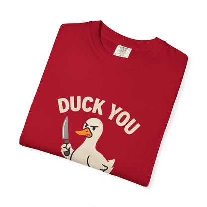 Quirky Duck Humor T-shirt, Funny Graphic Tee, Unisex Gift, Casual Wear, Birthday Shirt, Duck You Design
