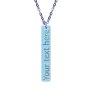 Engraved Vertical Bar Necklace — Personalized Name/Message Pendant