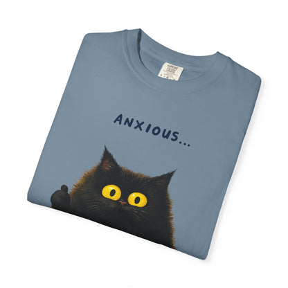 Whimsical Cat Tee - Anxious But Managing T-shirt, Cute Graphic Tee, Animal Lover Gift, Mental Health Awareness, Cozy Casual Wear