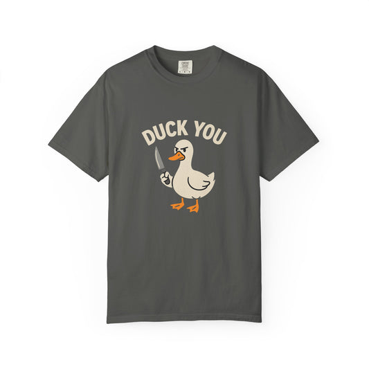 Quirky Duck Humor T-shirt, Funny Graphic Tee, Unisex Gift, Casual Wear, Birthday Shirt, Duck You Design
