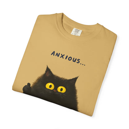 Whimsical Cat Tee - Anxious But Managing T-shirt, Cute Graphic Tee, Animal Lover Gift, Mental Health Awareness, Cozy Casual Wear
